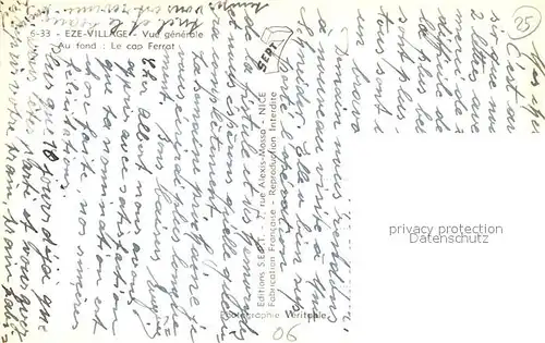 AK / Ansichtskarte Eze_Village Vue generale au fond Cap Ferrat Cote d Azur Eze_Village