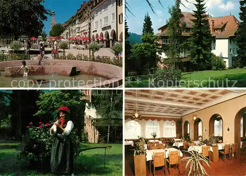 AK / Ansichtskarte Freudenstadt Hotel Kurhaus Teuchelwald Brunnen Schwarzwaelderin Gastraum Freudenstadt
