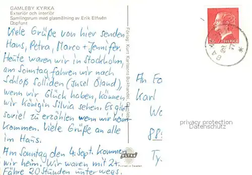 AK / Ansichtskarte Gamleby Kyrka Exterioer och interioer Gamleby