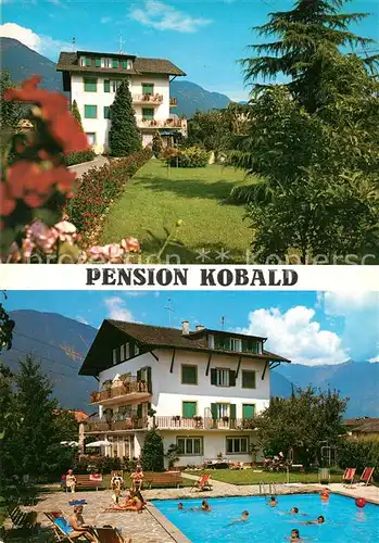 AK / Ansichtskarte Lana_Meran Pension Kobald Schwimmbad Lana_Meran
