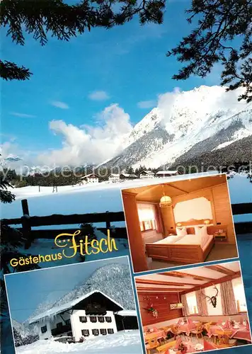 AK / Ansichtskarte Obsteig_Tirol Gaestehaus Fitsch Gaststube Zimmer Obsteig_Tirol