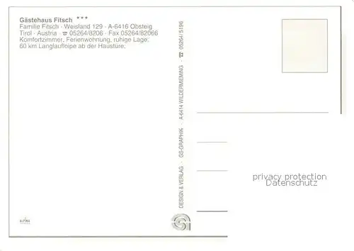 AK / Ansichtskarte Obsteig_Tirol Gaestehaus Fitsch Gaststube Zimmer Obsteig_Tirol