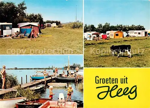 AK / Ansichtskarte Heeg Campingplatz Bootssteg Heeg