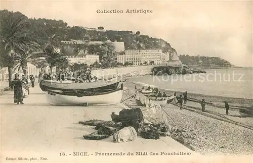 AK / Ansichtskarte Nice_Alpes_Maritimes Promenade du Midi Les Ponchettes Plage Cote d Azur Nice_Alpes_Maritimes