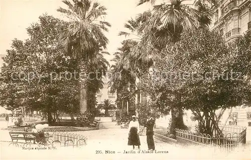 AK / Ansichtskarte Nice_Alpes_Maritimes Jardin d Alsace Lorena Cote d Azur Nice_Alpes_Maritimes