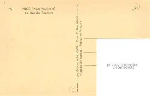 AK / Ansichtskarte Nice_Alpes_Maritimes La Rue des Bouchers Nice_Alpes_Maritimes
