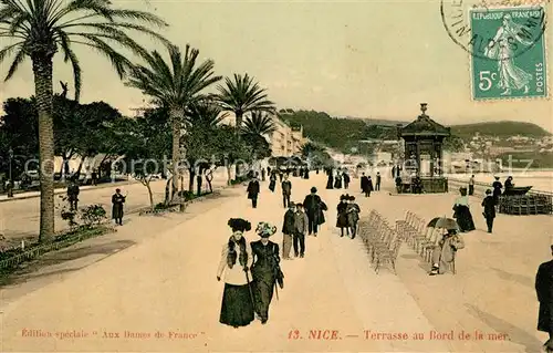AK / Ansichtskarte Nice_Alpes_Maritimes Terrasse au Bord de la mer Cote d Azur Nice_Alpes_Maritimes