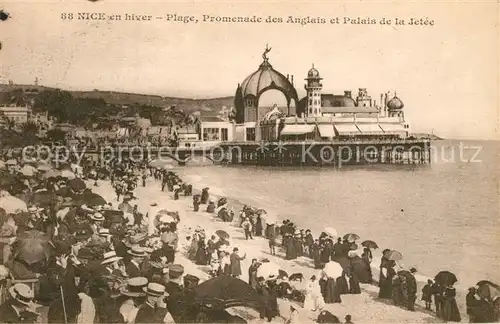 AK / Ansichtskarte Nice_Alpes_Maritimes Plage Promenade des Anglais et Palais de la Jetee Cote d Azur Nice_Alpes_Maritimes
