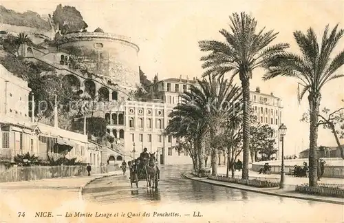 AK / Ansichtskarte Nice_Alpes_Maritimes La Montee Lesage et Quai des Ponchettes Cote d Azur Nice_Alpes_Maritimes
