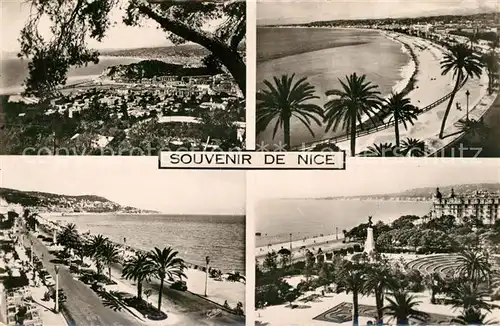 AK / Ansichtskarte Nice_Alpes_Maritimes Panorama Plage Promenade Parc Monument Cote d Azur Nice_Alpes_Maritimes