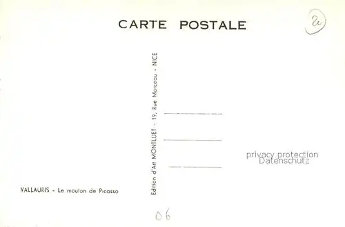 AK / Ansichtskarte Vallauris Mouton de Picasso Monument Statue Vallauris