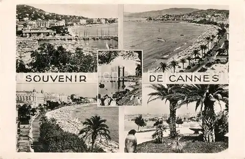 AK / Ansichtskarte Cannes_Alpes Maritimes Panorama Port Plage Chateau Palmiers Cote d Azur Cannes Alpes Maritimes