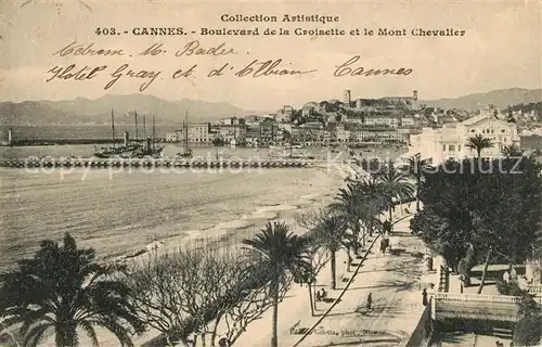 AK / Ansichtskarte Cannes_Alpes Maritimes Boulevard de la Croisette et Mont Chevalier Cote d Azur Cannes Alpes Maritimes
