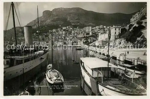 AK / Ansichtskarte Monaco Port la Condamine Bateaux et la Tete de Chien Cote d Azur Monaco