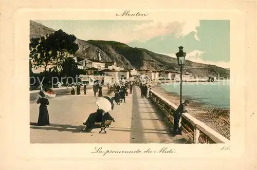 AK / Ansichtskarte Menton_Alpes_Maritimes Promenade du Midi Cote d Azur Menton_Alpes_Maritimes