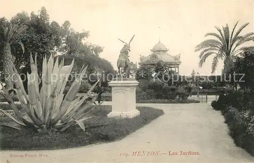 AK / Ansichtskarte Menton_Alpes_Maritimes Les Jardins Monument Menton_Alpes_Maritimes