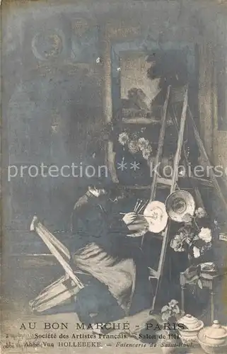 AK / Ansichtskarte Paris Au bon marche Societe des Artistes Salon Abbe Van Hollebeke Paris