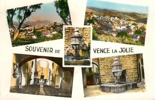 AK / Ansichtskarte Vence la Jolie Panorama Fontaine Eglise interieur Vence la Jolie