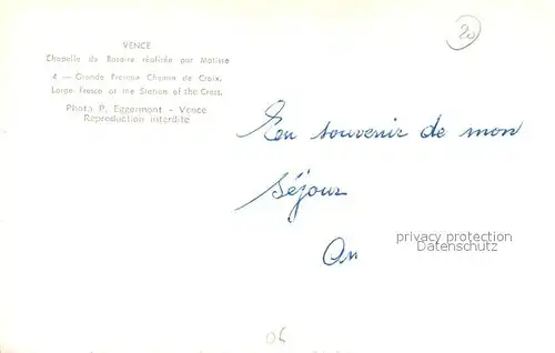 AK / Ansichtskarte Vence la Jolie Chapelle du Rosaire Grande Fresque Chemin de Croix Vence la Jolie