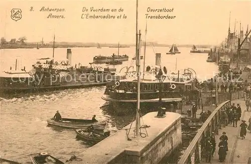 AK / Ansichtskarte Anvers_Antwerpen Embarcadere et le Transbordeur des bateaux Anvers Antwerpen