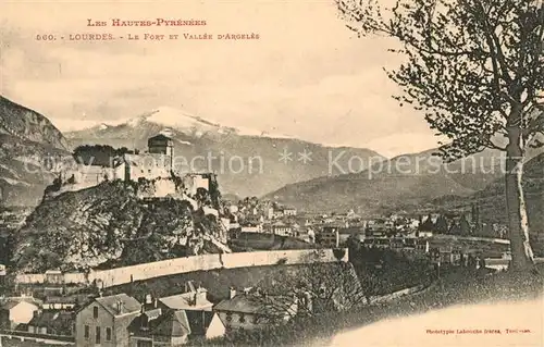 AK / Ansichtskarte Lourdes_Hautes_Pyrenees Le Fort et Vallee d Argeles Lourdes_Hautes_Pyrenees