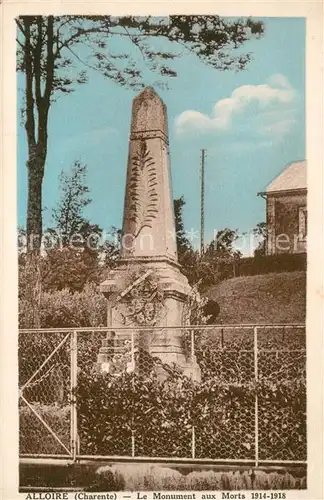 AK / Ansichtskarte Alloue_Alloire Monument aux Morts 1914 18 