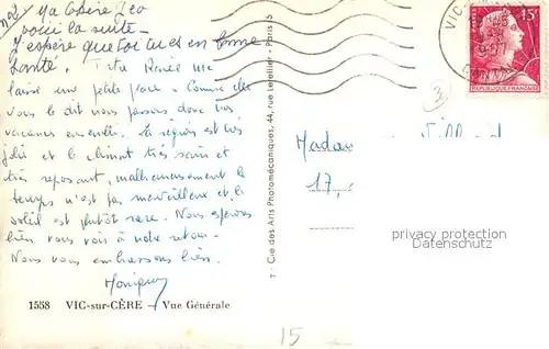AK / Ansichtskarte Vic sur Cere Vue generale Vic sur Cere