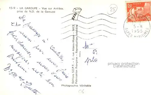 AK / Ansichtskarte Antibes_Alpes_Maritimes Vue prise de Notre Dame de la Garoupe Antibes_Alpes_Maritimes