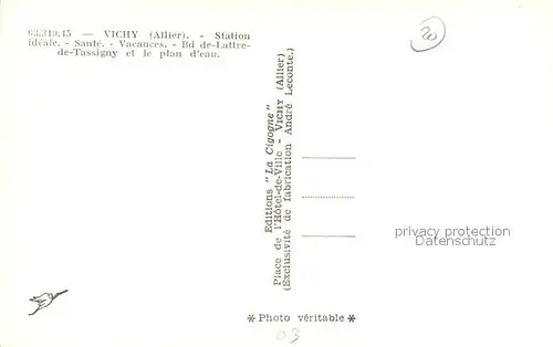 AK / Ansichtskarte Vichy_Allier Station ideale Sante Vacances Bd de Lattre de Tassigny et le plan d eau Vichy Allier