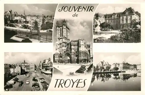 AK / Ansichtskarte Troyes_Aube Jardin et Hotel de la Prefecture Cathedrale Saint Pierre Place de Hotel de Ville Bassin de la Prefecture Troyes Aube