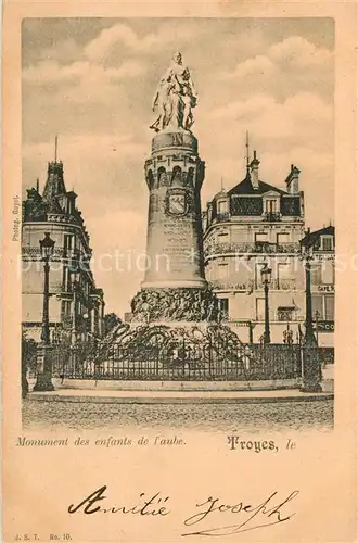 AK / Ansichtskarte Troyes_Aube Monument des enfants de l aube Troyes Aube