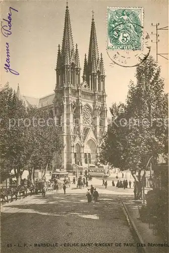 AK / Ansichtskarte Marseille_Bouches du Rhone Eglise Saint Vincent de Paul Marseille