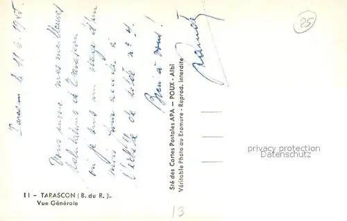 AK / Ansichtskarte Tarascon_Bouches du Rhone Vue generale Tarascon Bouches du Rhone
