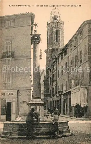 AK / Ansichtskarte Aix en Provence Places des Augustins et rue Espariat Aix en Provence