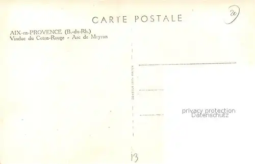 AK / Ansichtskarte Aix en Provence Viaduc du Coton Rouge Arc de Meyran Aix en Provence
