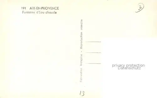 Aix en Provence Fontaine dEau chaude Aix en Provence