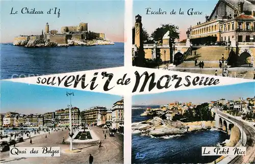 Marseille_Bouches du Rhone Chateau dIf Escalier de la Gare Quai des Belges Le Petit Nice Marseille