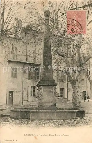 Lambesc Fontaine Place Lazare Carnot Lambesc