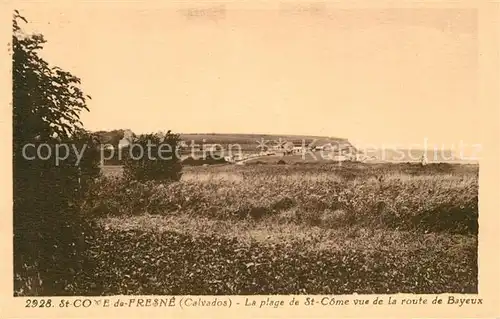 Saint Come de Fresne La plage vue de la Route de Bayeux Saint Come de Fresne