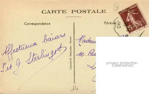 Bayeux Place du Chateau Fontaine et la Sous Prefecture Bayeux