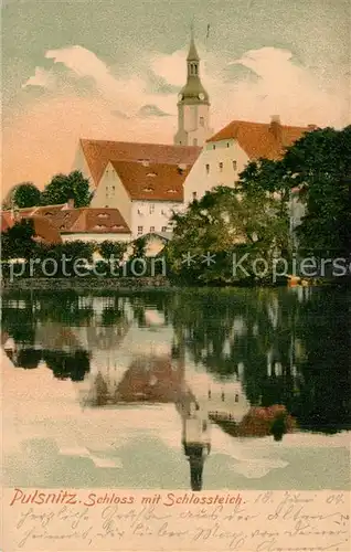 Pulsnitz_Sachsen Schloss mit Schlossteich Pulsnitz Sachsen
