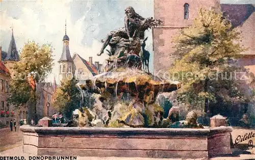 Detmold Donopbrunnen Kuenstlerkarte Detmold