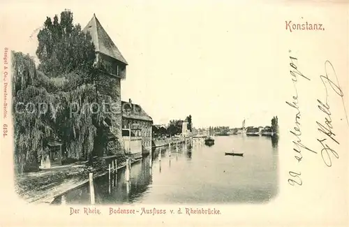 Konstanz_Bodensee Bodensee Ausfluss Rheinbruecke  Konstanz_Bodensee