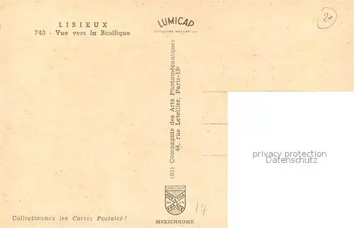 AK / Ansichtskarte Lisieux Vue vers la Basilique Lisieux