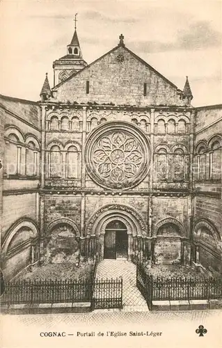 AK / Ansichtskarte Cognac Portail de l Eglise Saint Leger Cognac