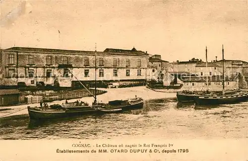 AK / Ansichtskarte Cognac Chateau Francois Ier Bateaux la Charente Cognac