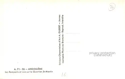 AK / Ansichtskarte Angouleme Les Remparts et vue sur le Quartier Saint Martin Angouleme