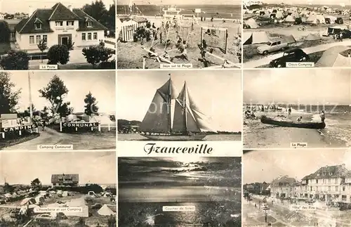 AK / Ansichtskarte Franceville Plage La Poste Hotel Camping Hostellerie Plage Voilier Coucher de Soleil Franceville Plage