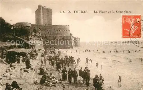 AK / Ansichtskarte Fouras_Charente Maritime La Plage et le Semaphore Fouras Charente Maritime