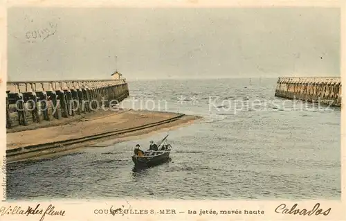 AK / Ansichtskarte Courseulles sur Mer La Jetee a maree haute Courseulles sur Mer